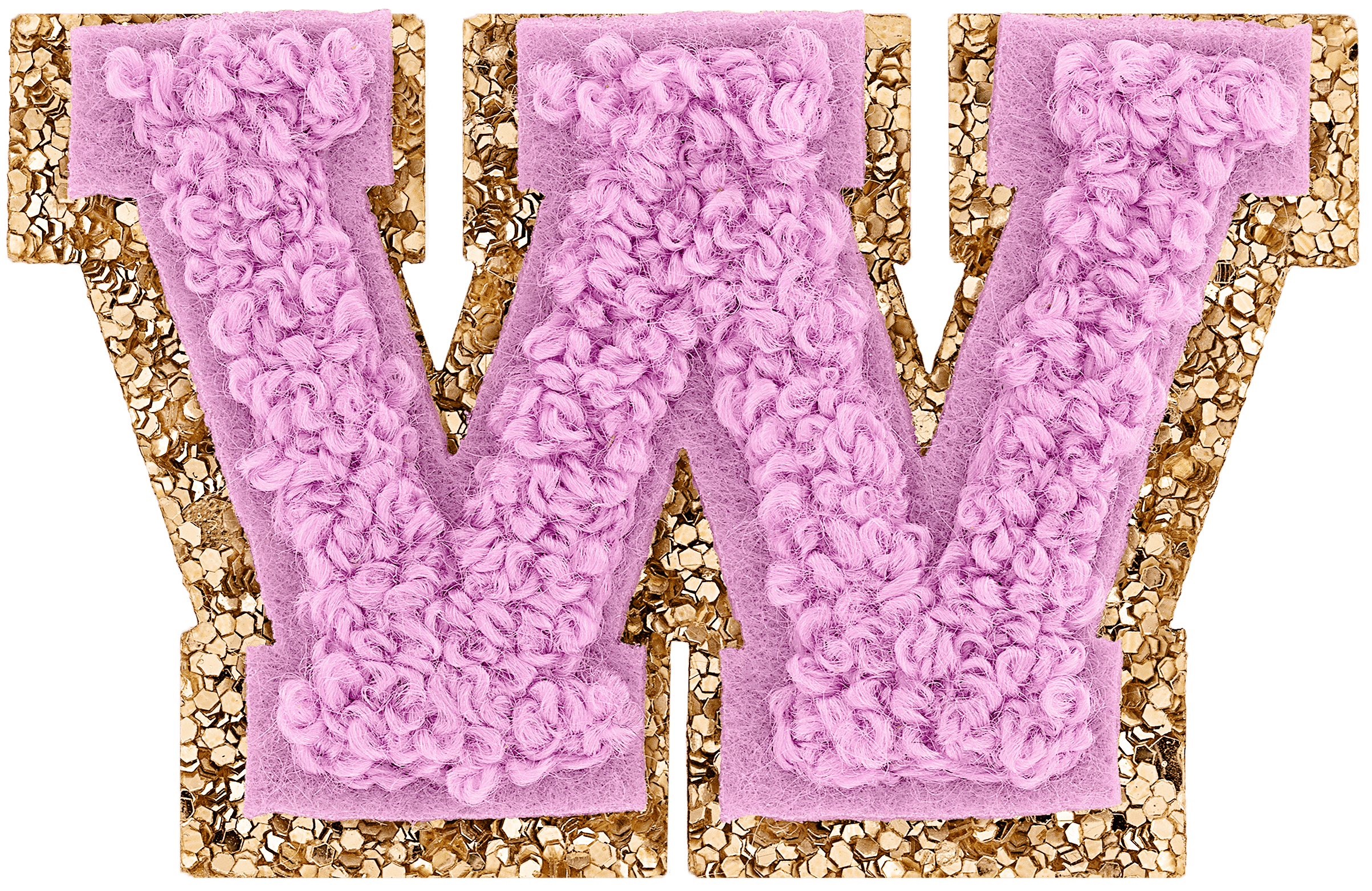 Grape Mini Glitter Varsity Letter Patch