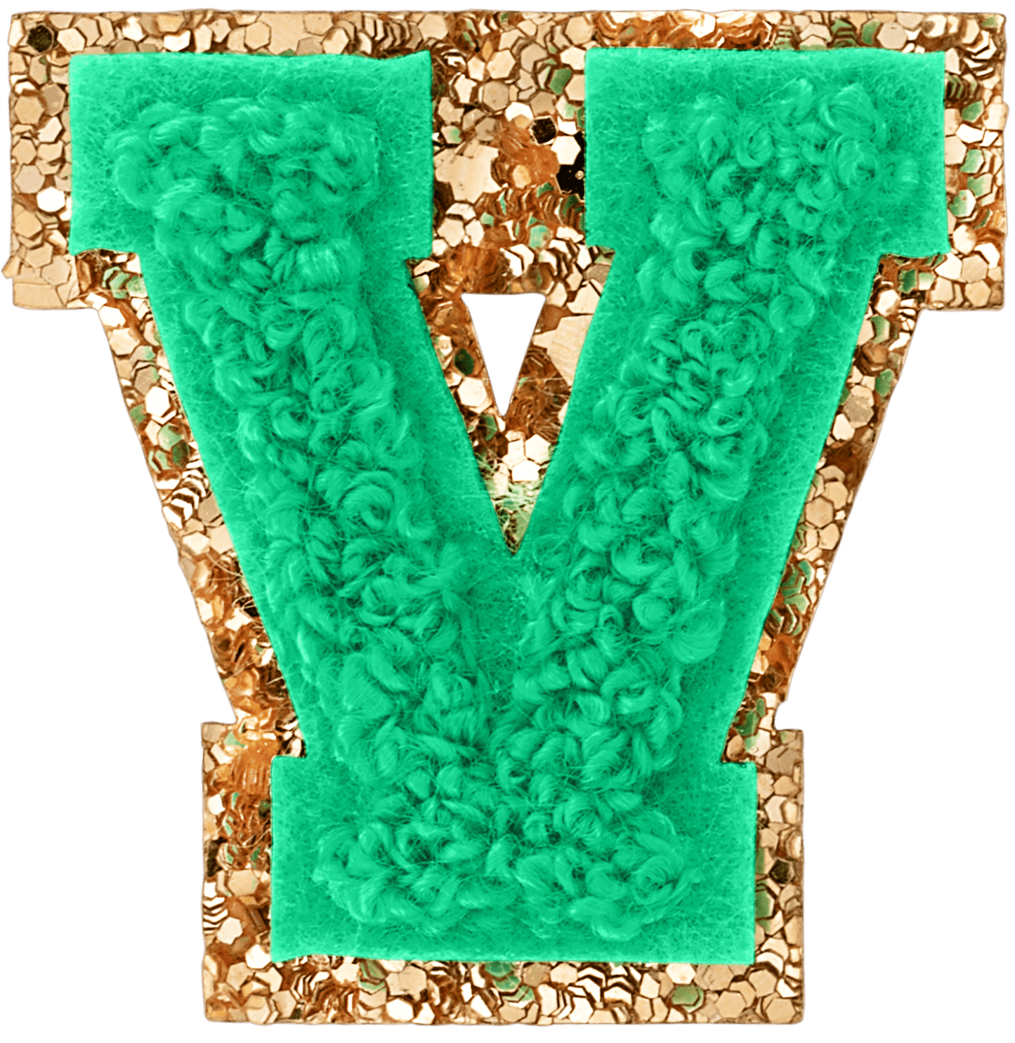 Avocado Mini Glitter Varsity Letter Patch