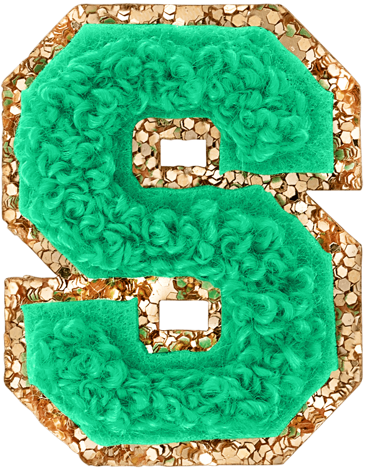 Avocado Mini Glitter Varsity Letter Patch