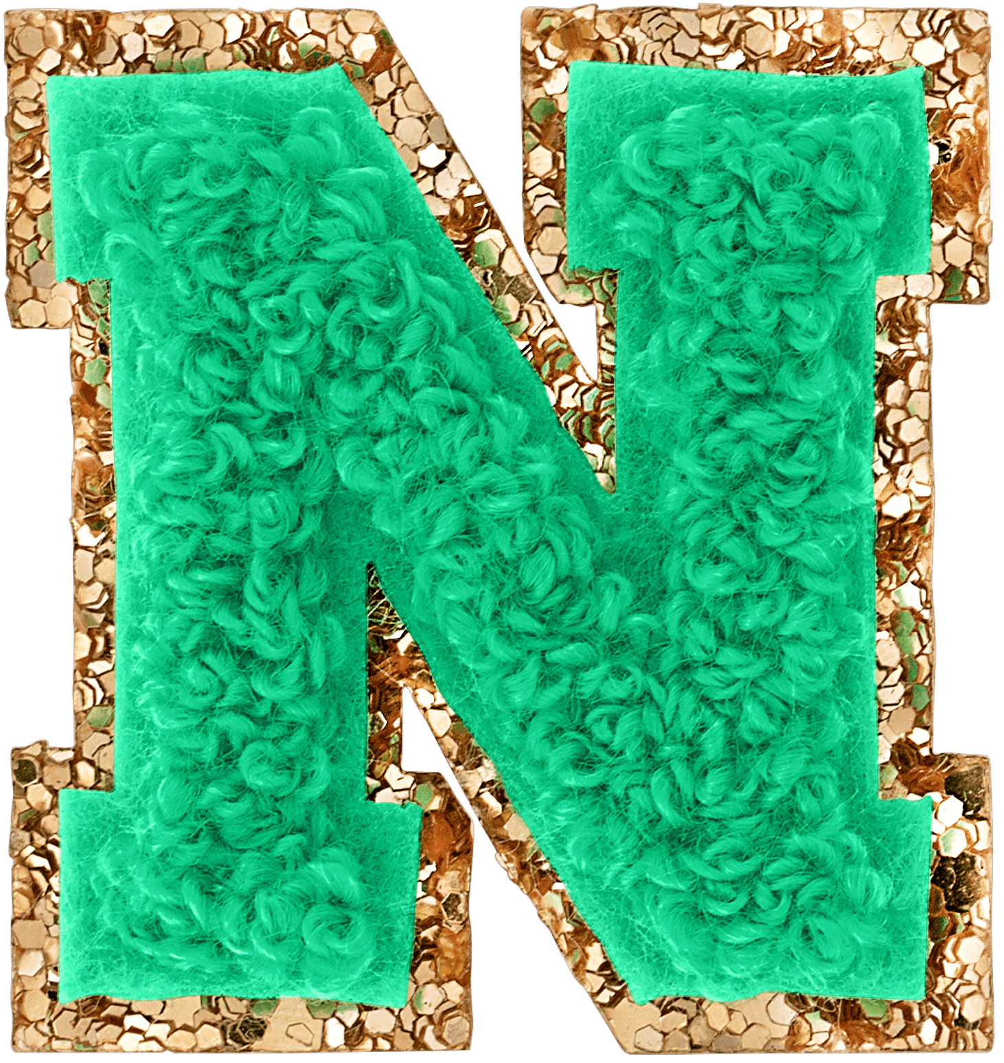 Avocado Mini Glitter Varsity Letter Patch