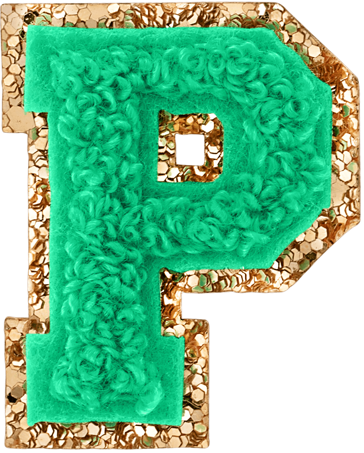 Avocado Mini Glitter Varsity Letter Patch