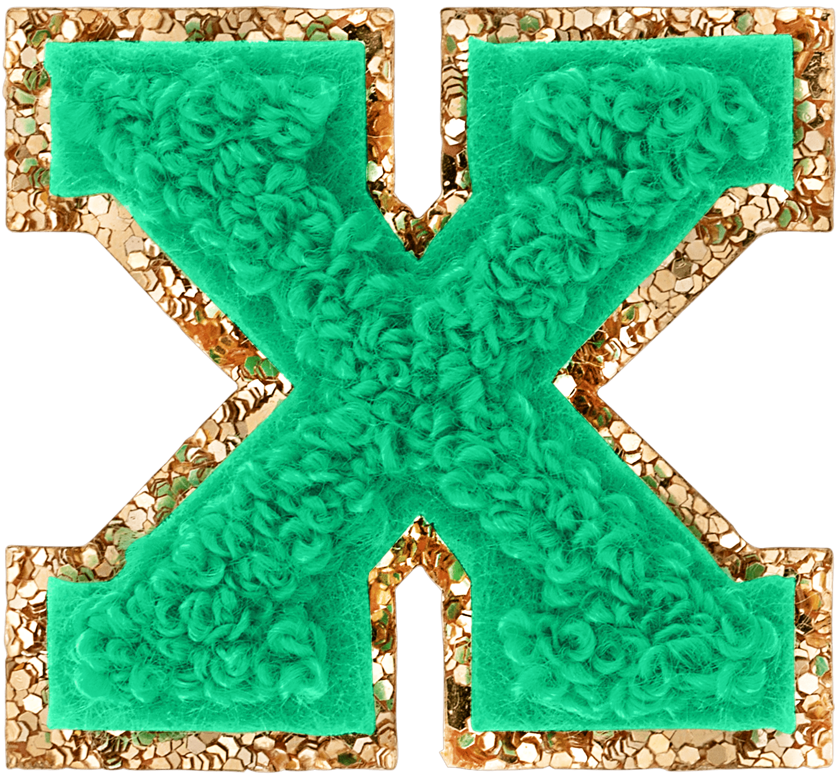 Avocado Mini Glitter Varsity Letter Patch