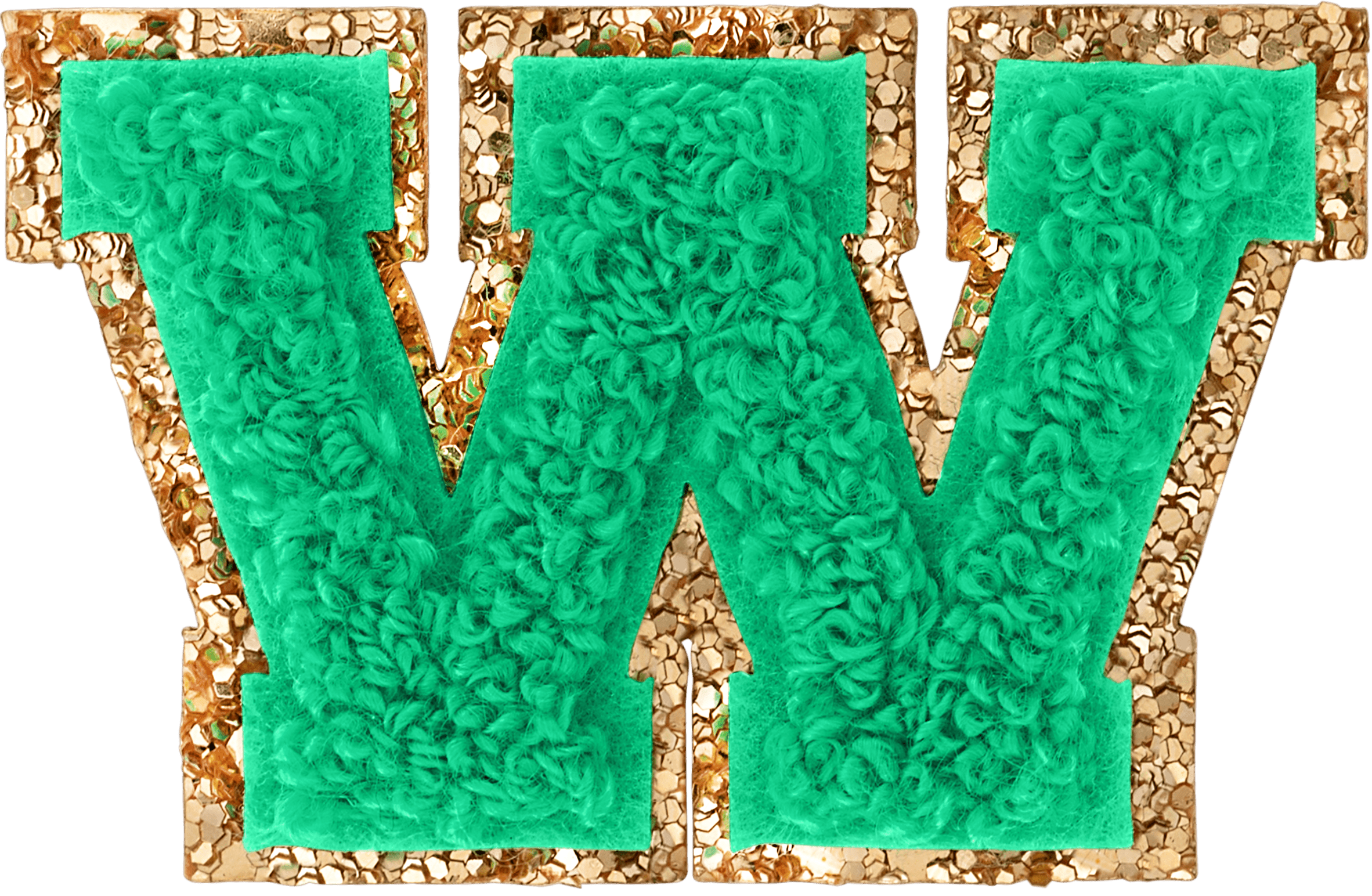 Avocado Mini Glitter Varsity Letter Patch