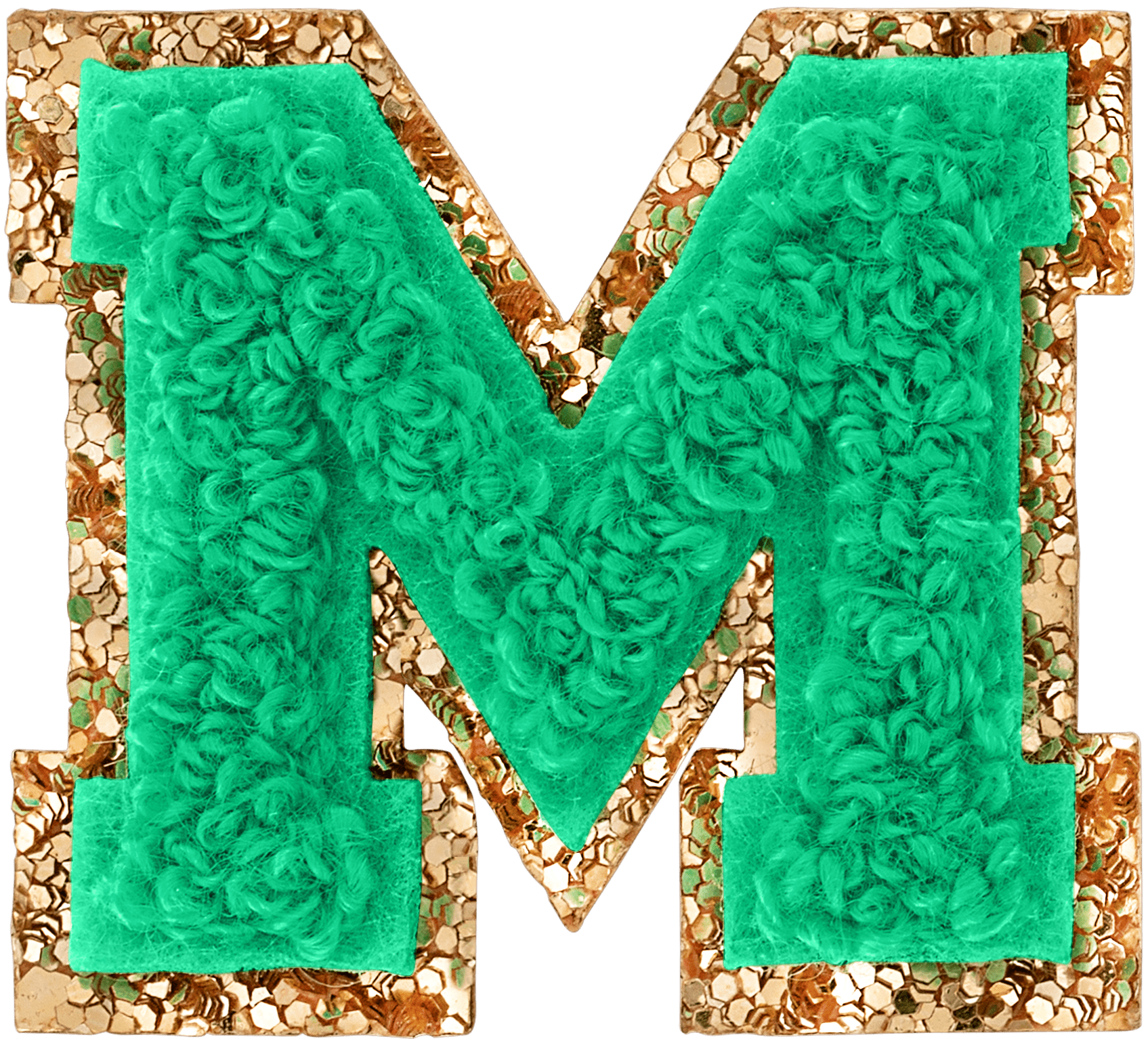 Avocado Mini Glitter Varsity Letter Patch