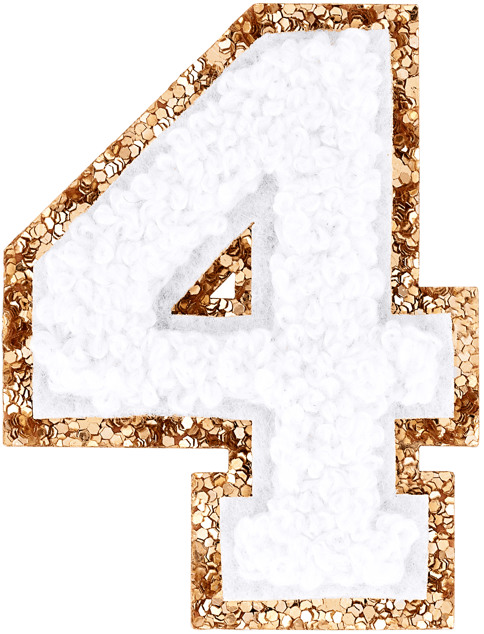 Blanc Glitter Varsity Number Patch
