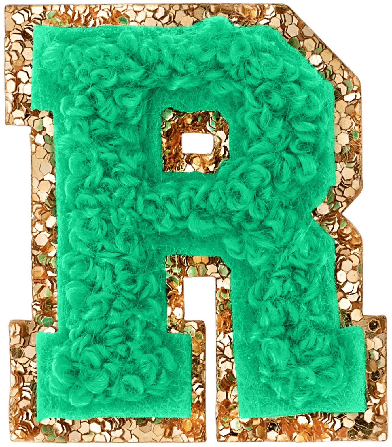 Avocado Mini Glitter Varsity Letter Patch