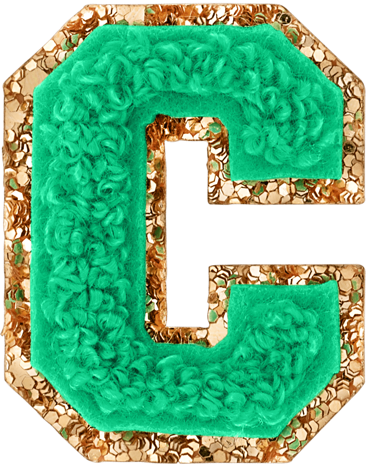 Avocado Mini Glitter Varsity Letter Patch