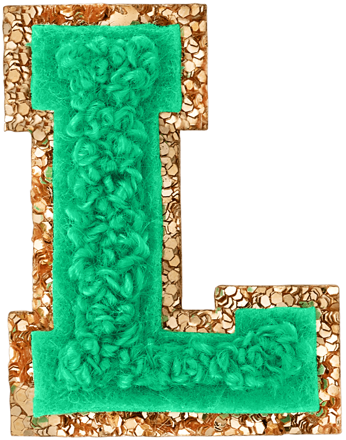 Avocado Mini Glitter Varsity Letter Patch