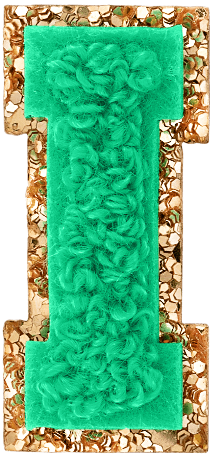 Avocado Mini Glitter Varsity Letter Patch