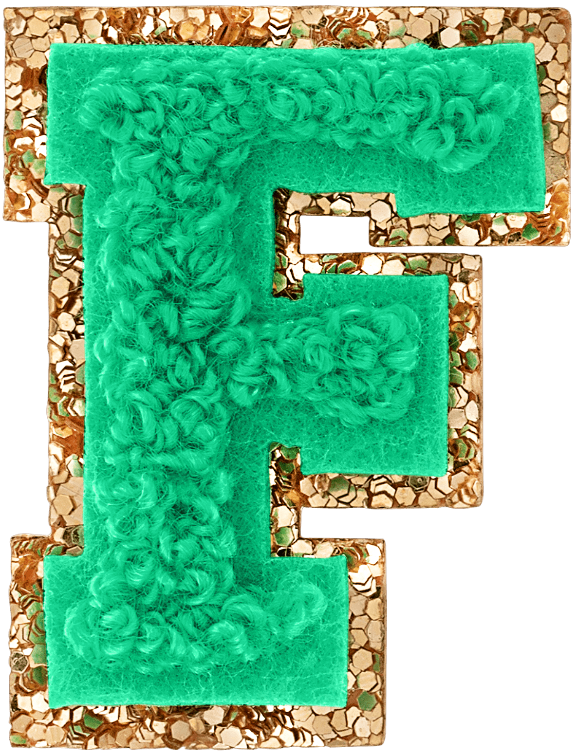 Avocado Mini Glitter Varsity Letter Patch