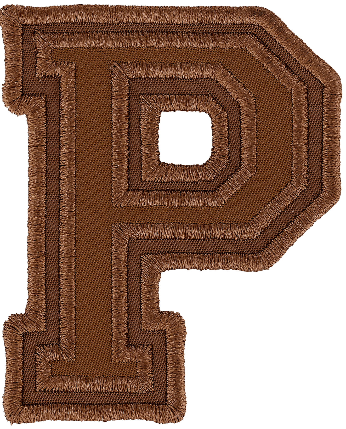 Chocolate Varsity Nylon Letter Patch