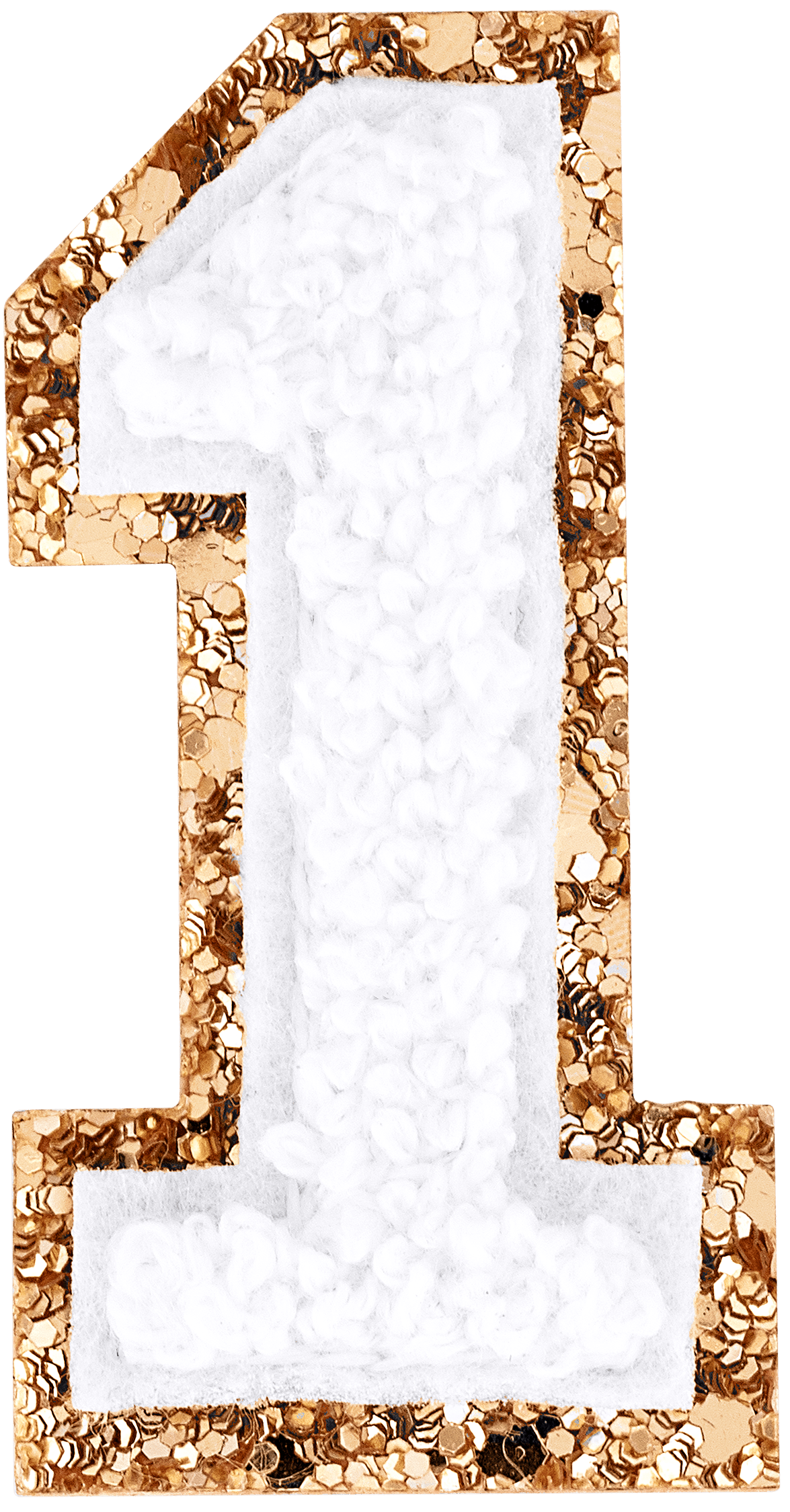 Blanc Glitter Varsity Number Patch
