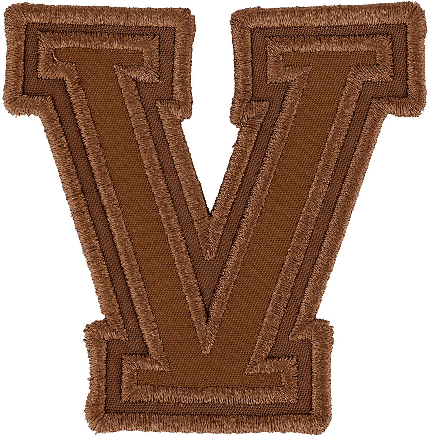 Chocolate Varsity Nylon Letter Patch