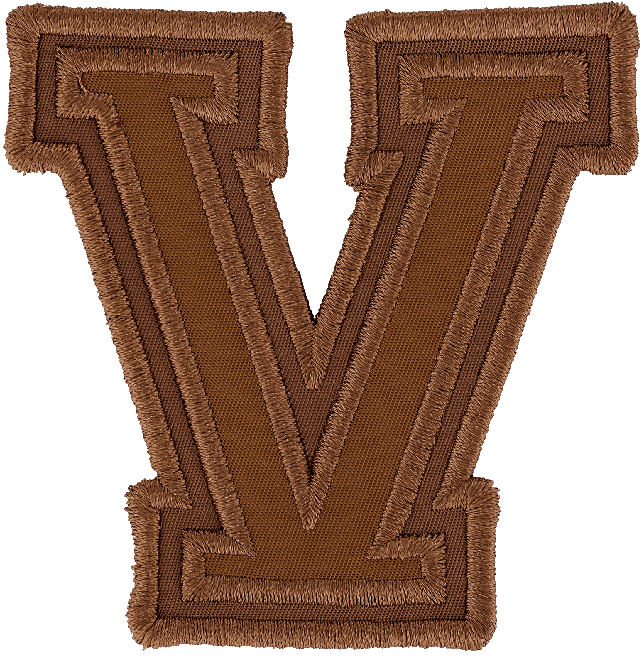 Chocolate Varsity Nylon Letter Patch