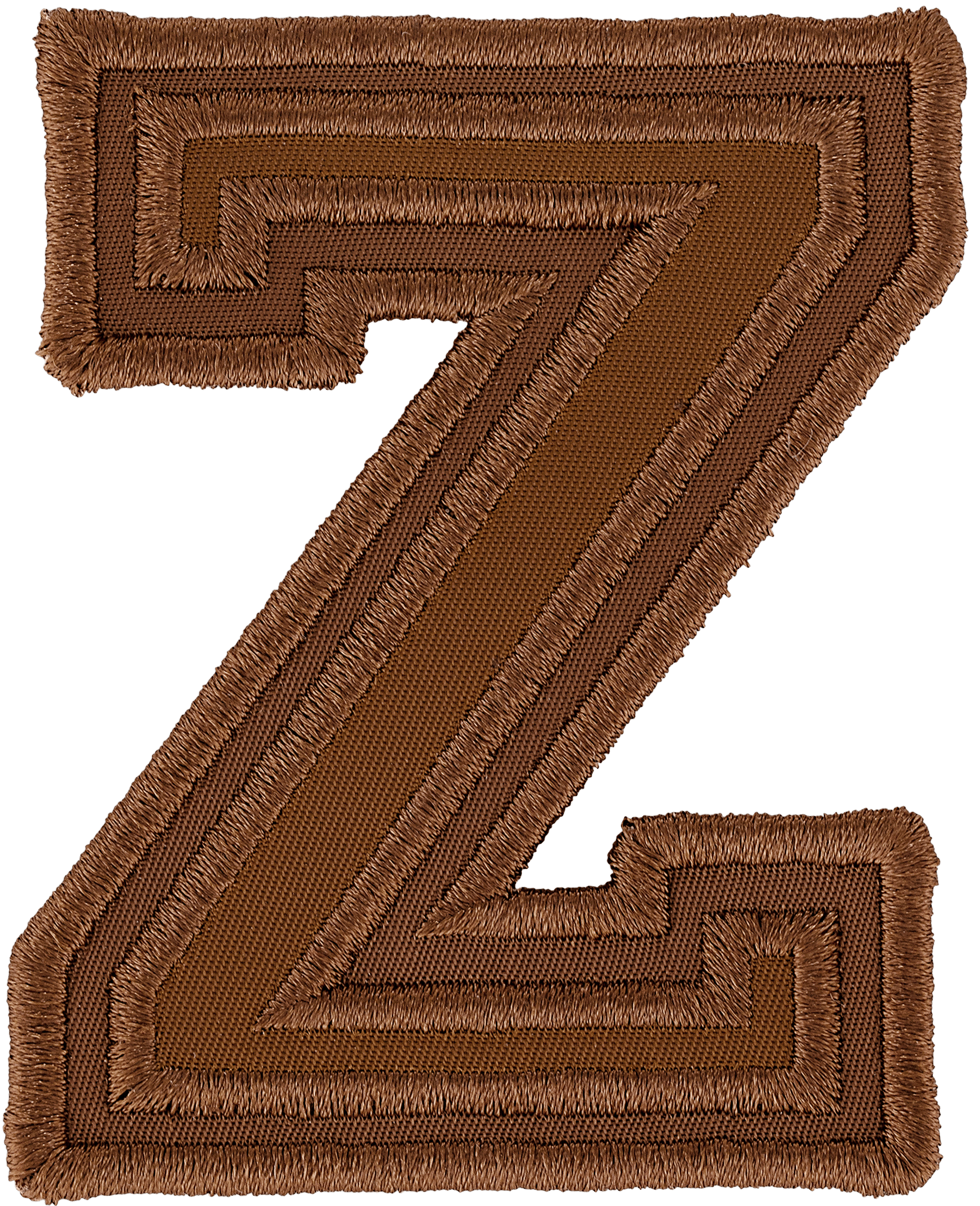 Chocolate Varsity Nylon Letter Patch