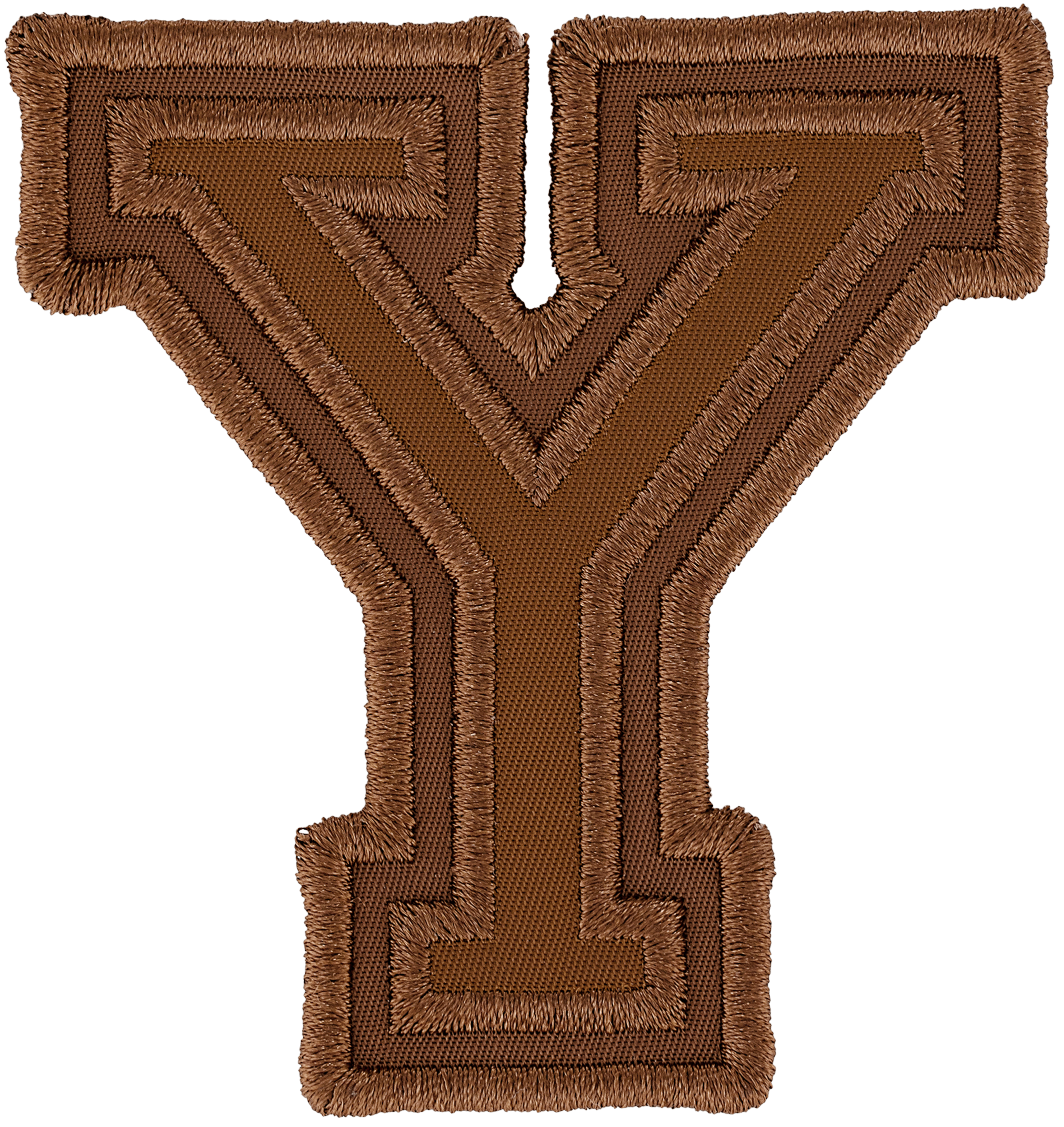 Chocolate Varsity Nylon Letter Patch