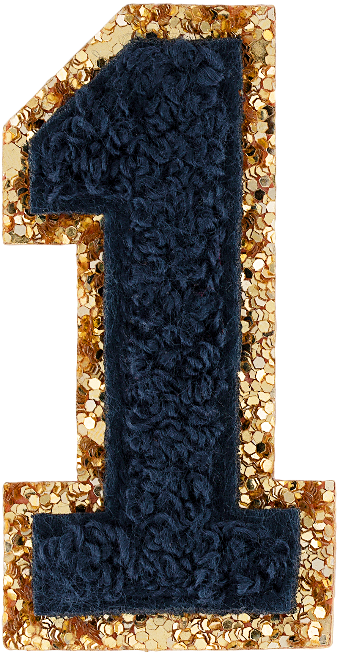 Sapphire Glitter Varsity Number Patch