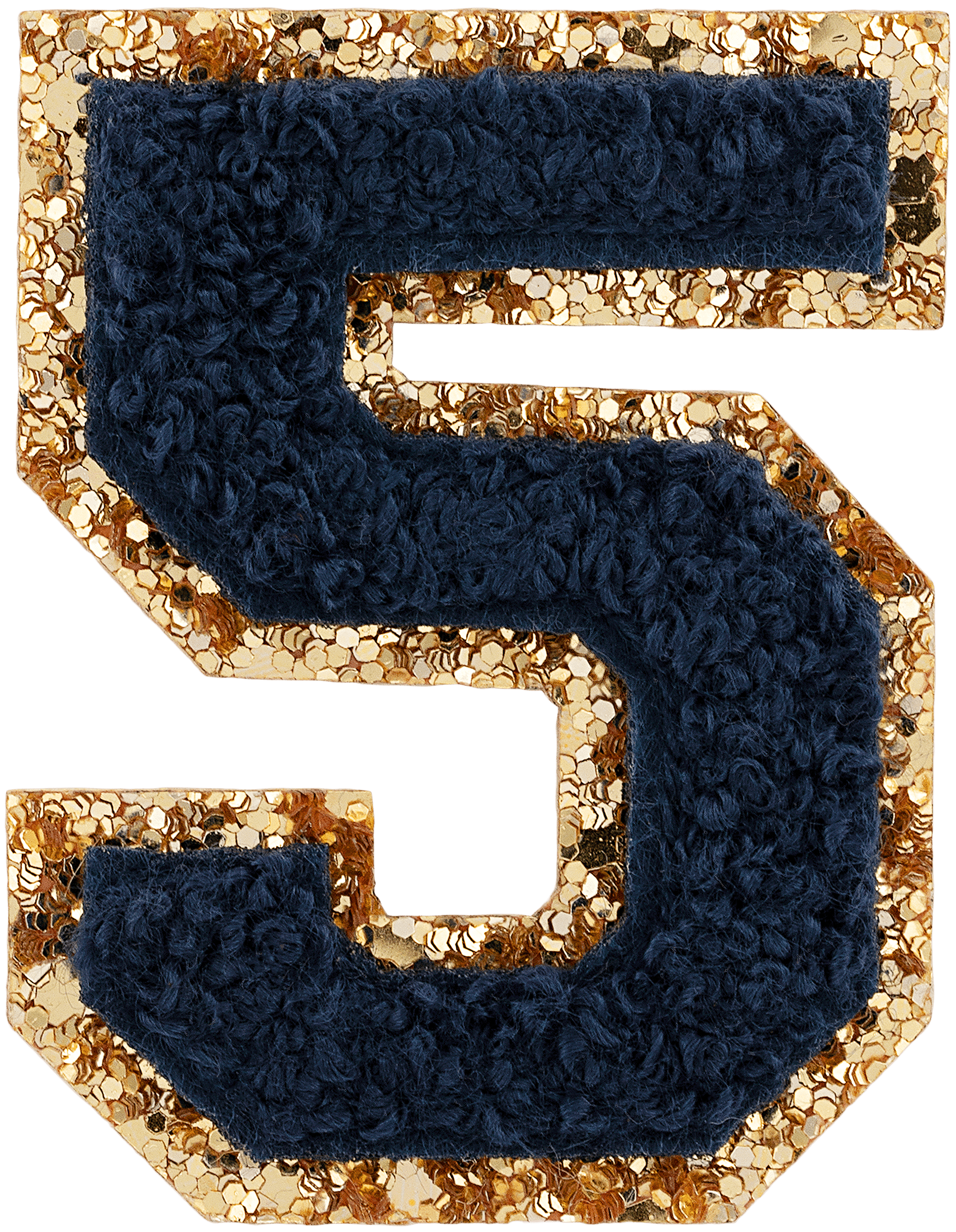 Sapphire Glitter Varsity Number Patch