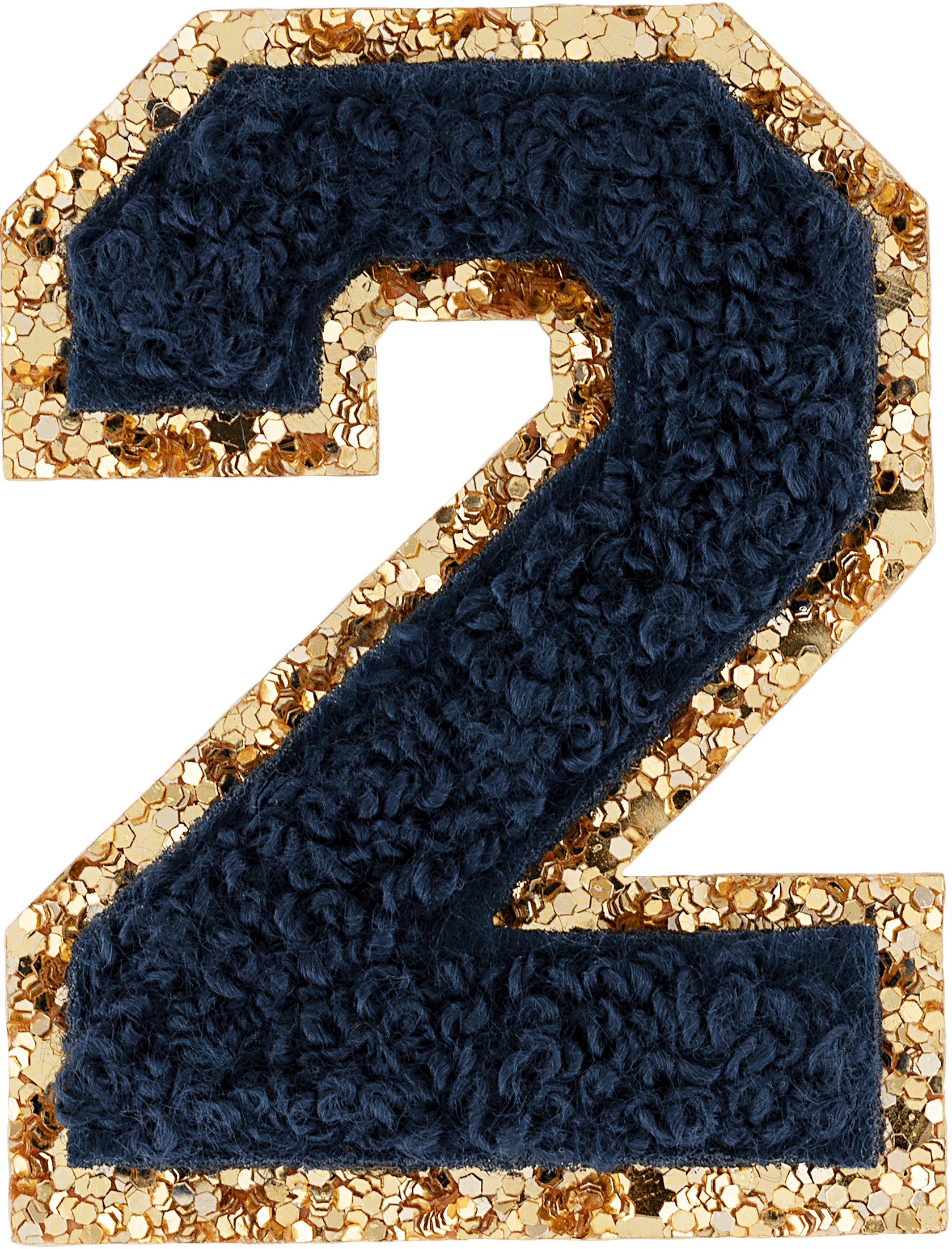 Sapphire Glitter Varsity Number Patch