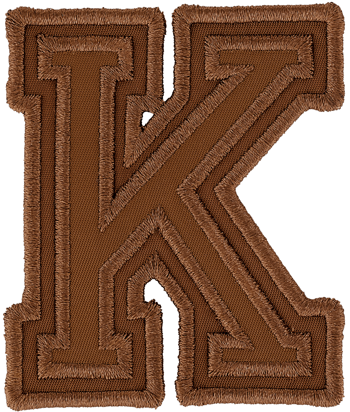 Chocolate Varsity Nylon Letter Patch