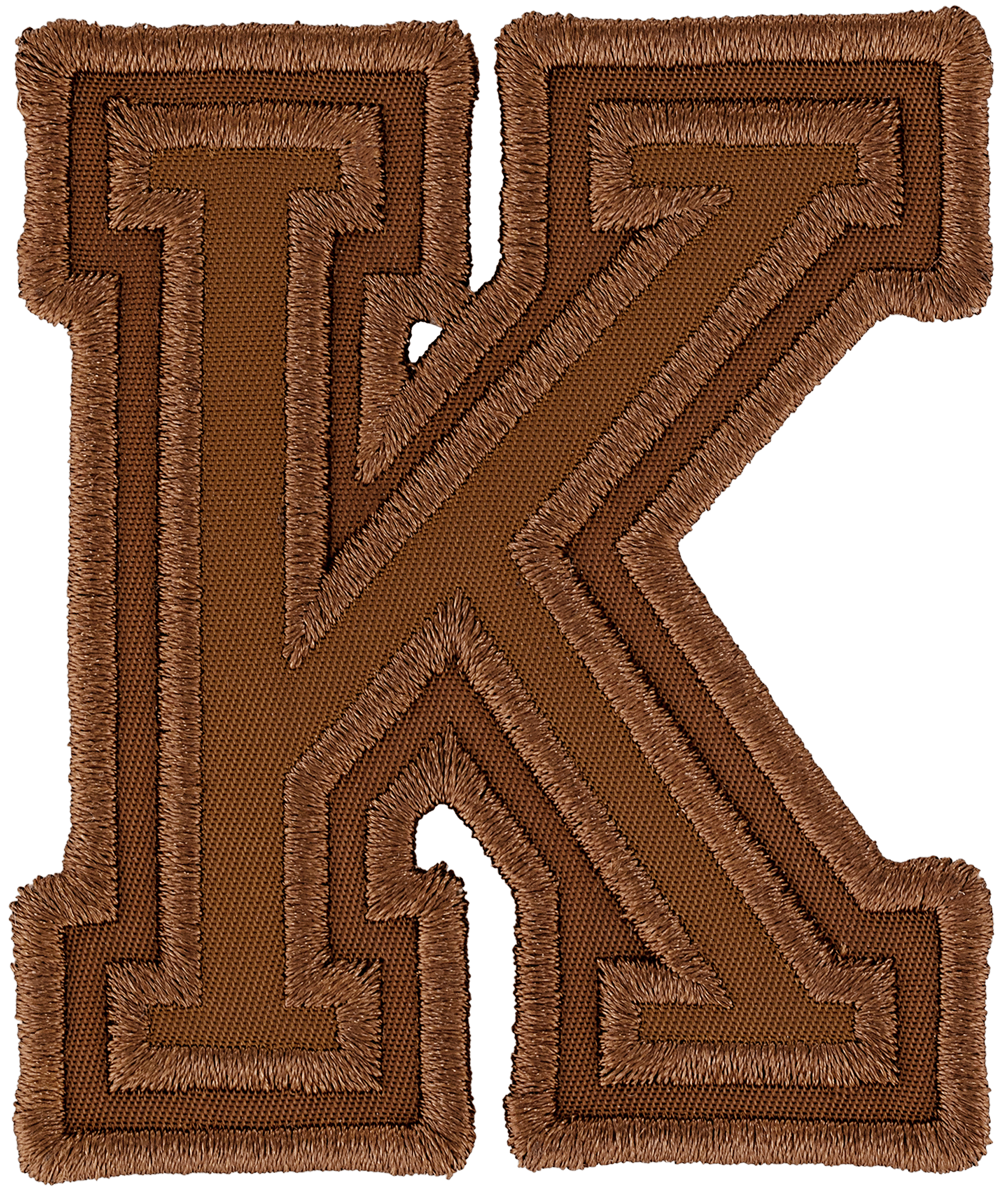 Chocolate Varsity Nylon Letter Patch