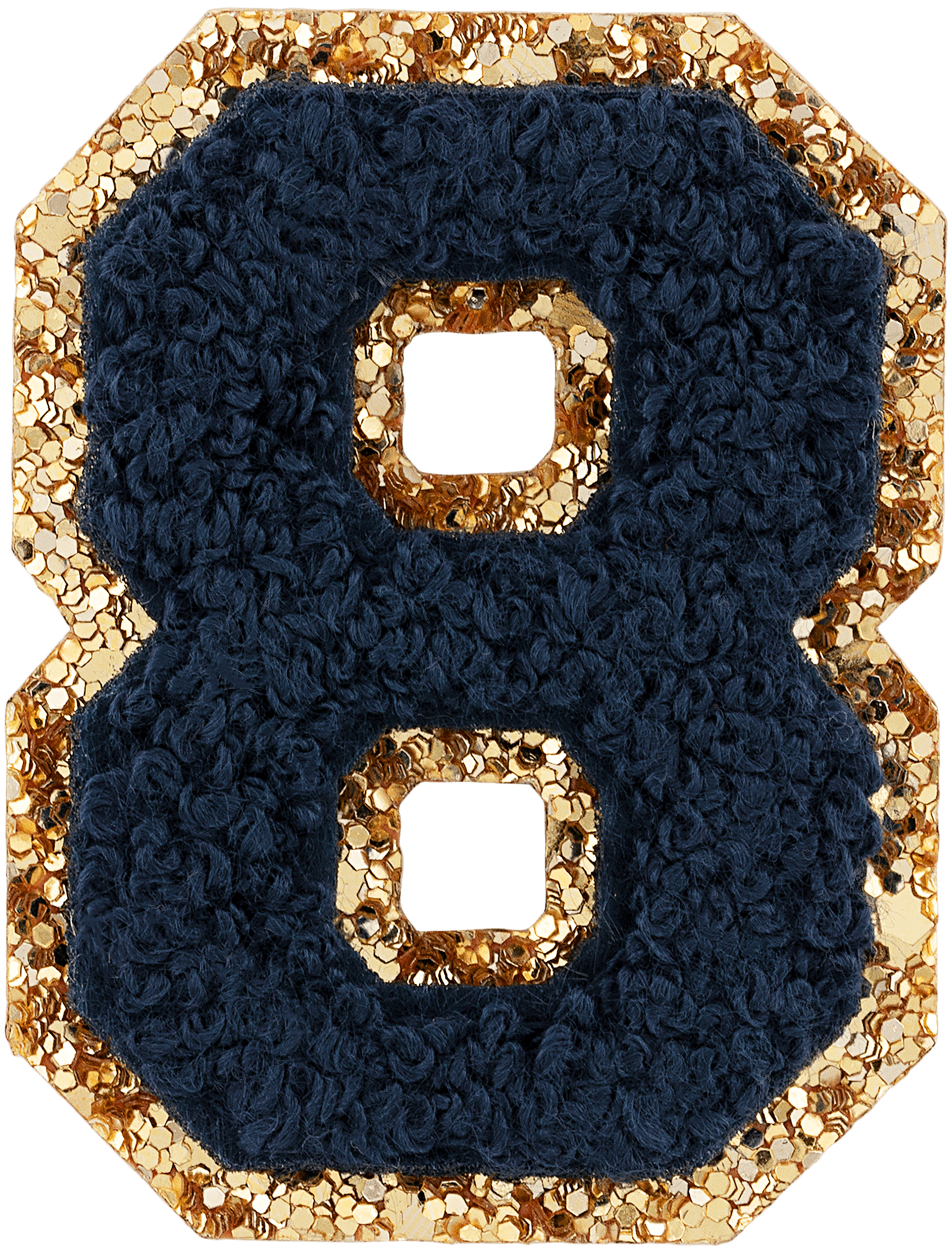 Sapphire Glitter Varsity Number Patch