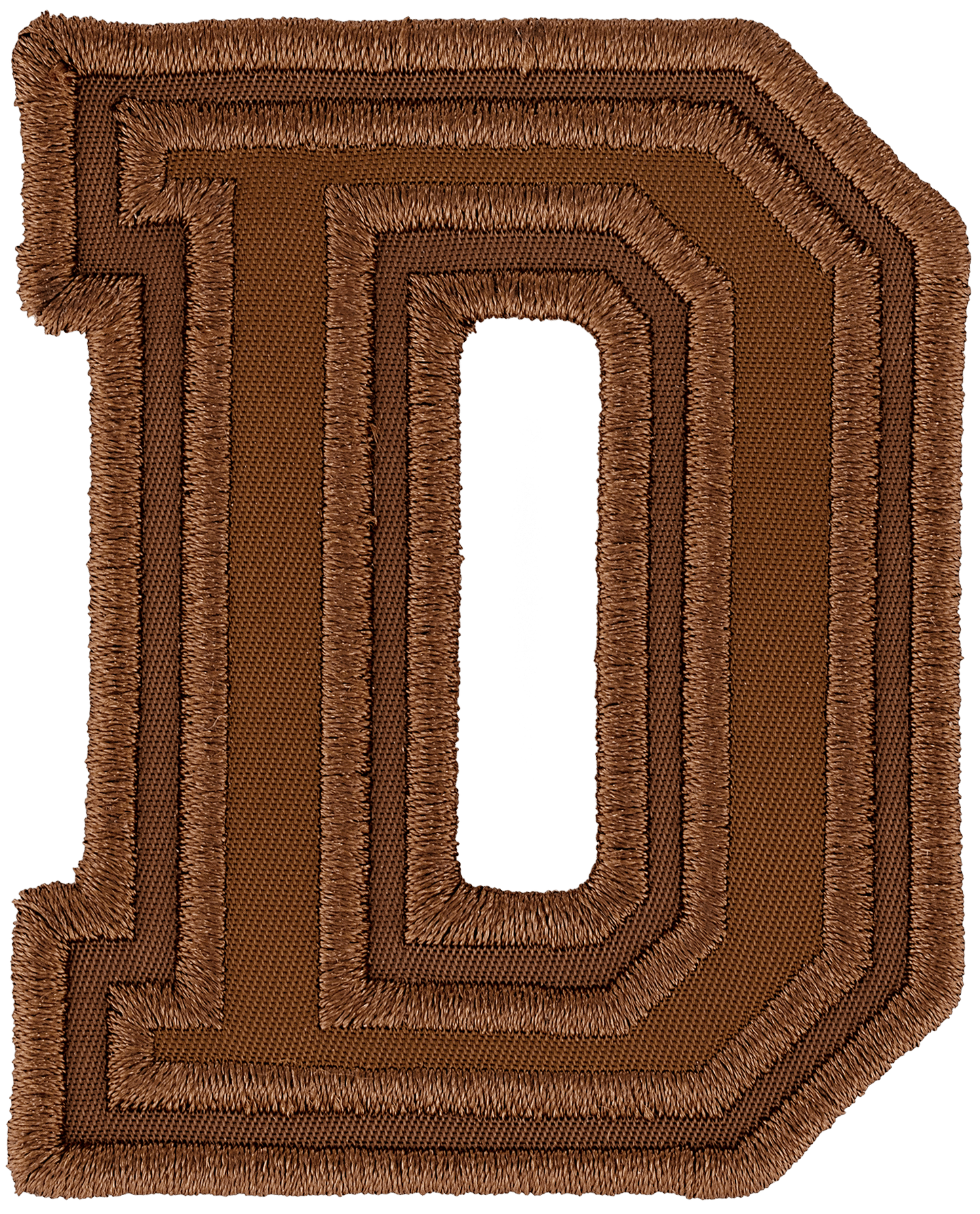 Chocolate Varsity Nylon Letter Patch