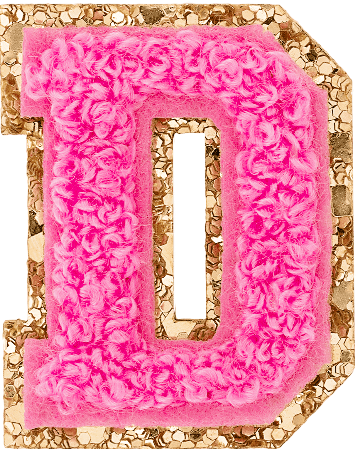 Bubblegum Mini Glitter Varsity Letter Patch
