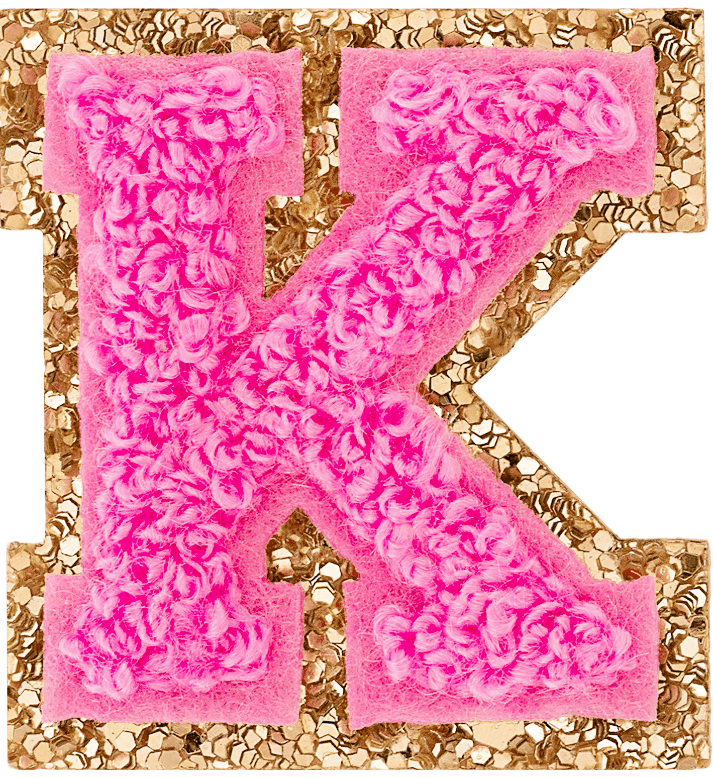 Bubblegum Mini Glitter Varsity Letter Patch