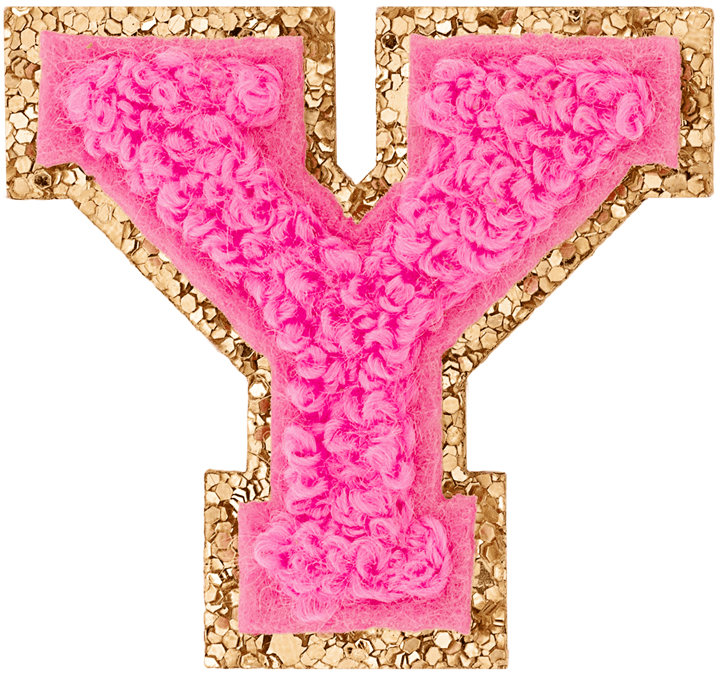 Bubblegum Mini Glitter Varsity Letter Patch