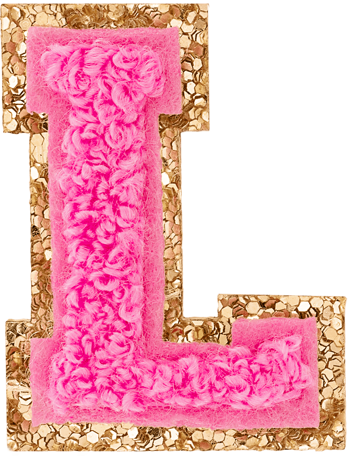 Bubblegum Mini Glitter Varsity Letter Patch