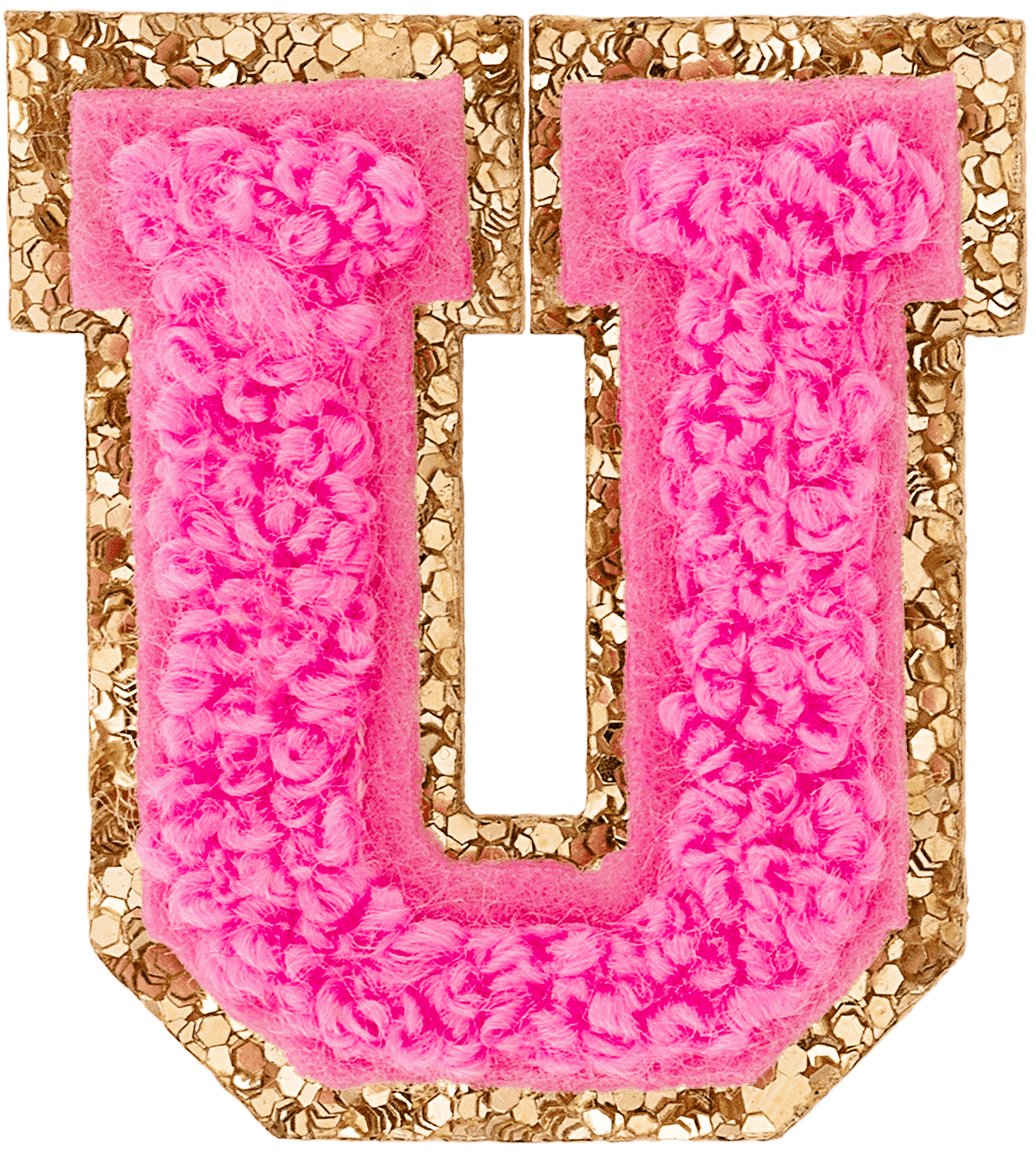 Bubblegum Mini Glitter Varsity Letter Patch