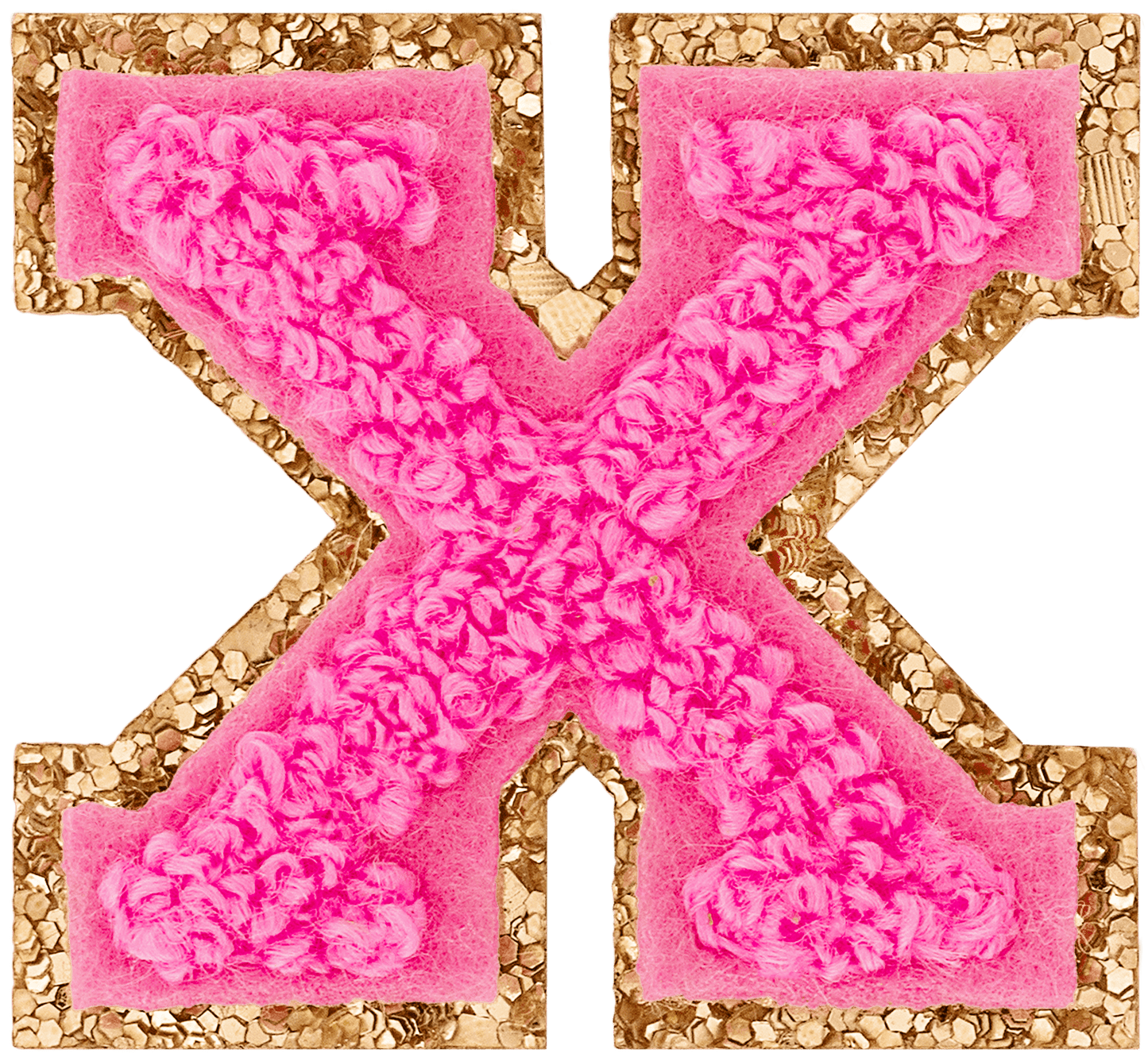 Bubblegum Mini Glitter Varsity Letter Patch