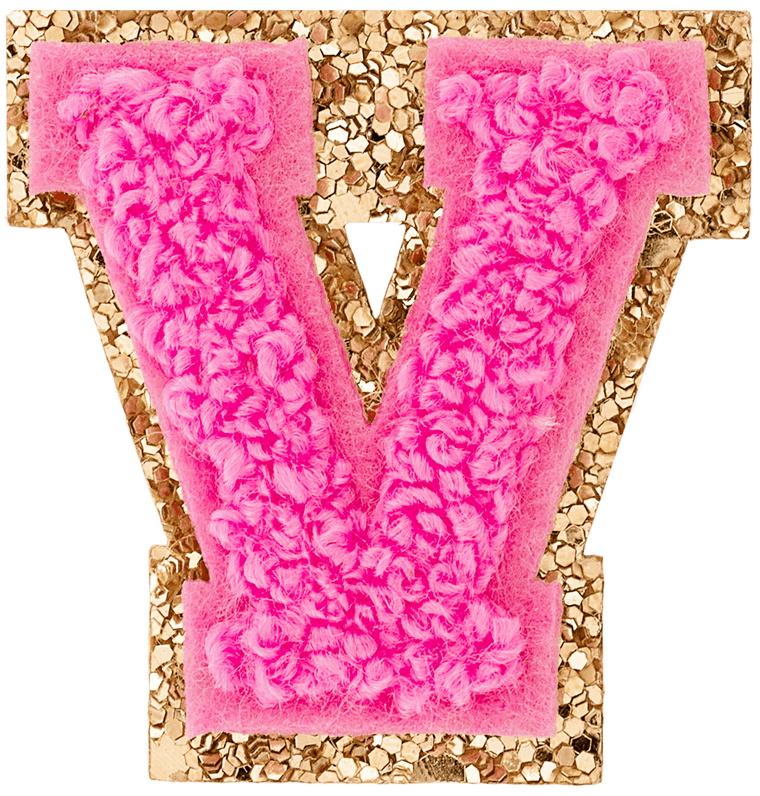 Bubblegum Mini Glitter Varsity Letter Patch