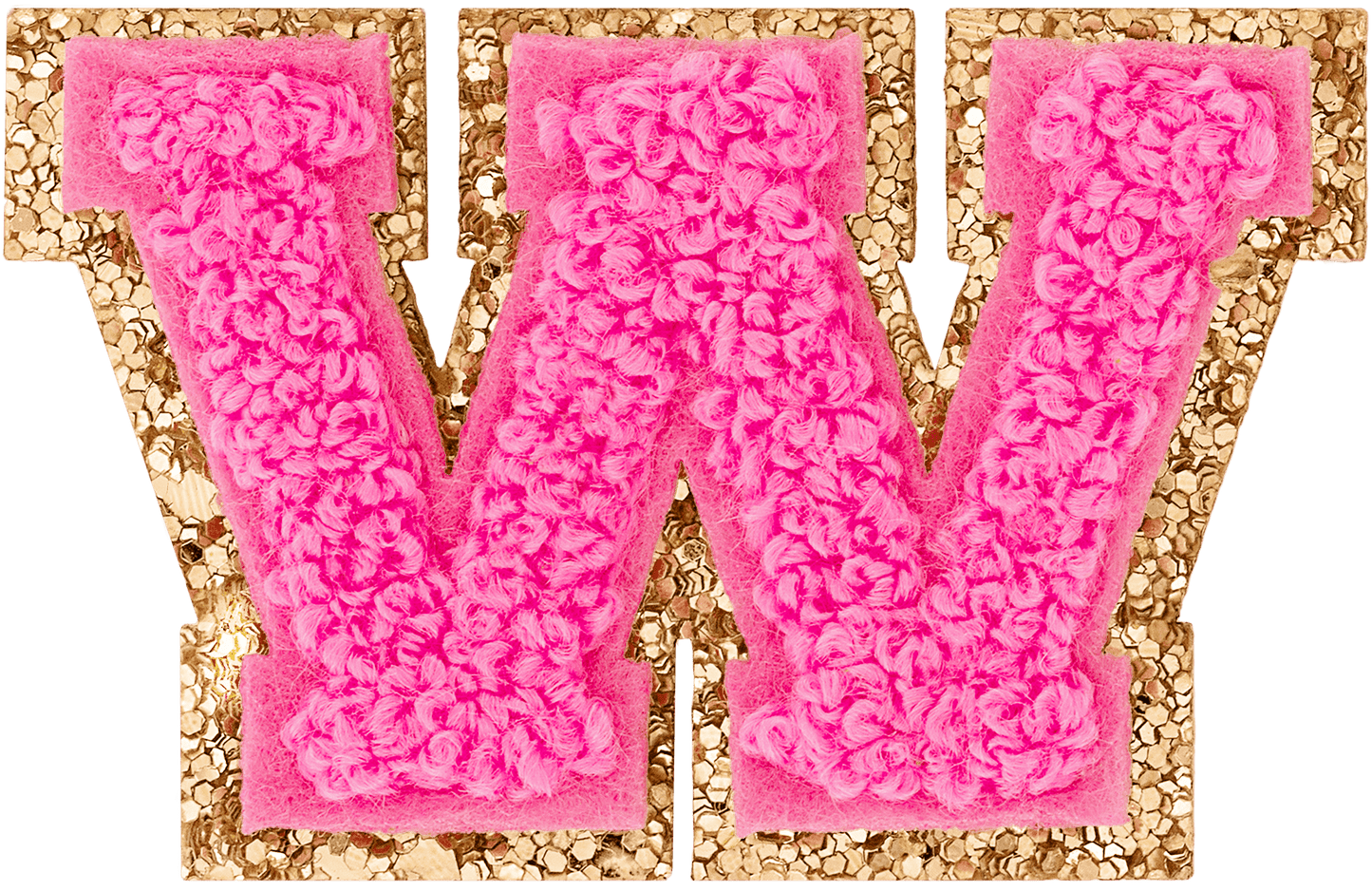 Bubblegum Mini Glitter Varsity Letter Patch
