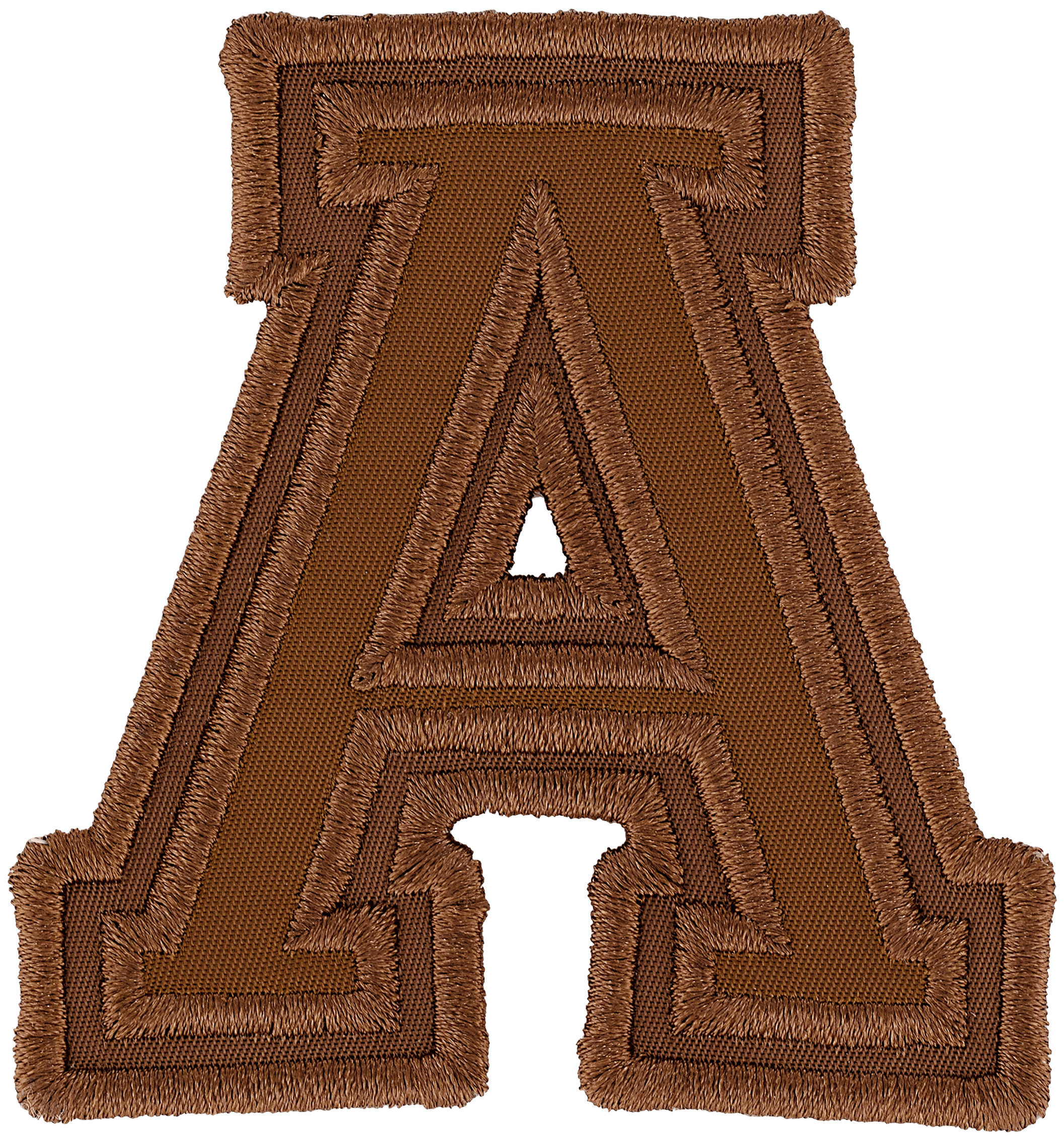 Chocolate Varsity Nylon Letter Patch