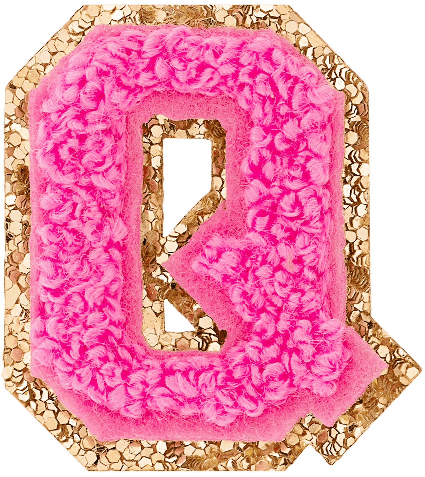 Bubblegum Mini Glitter Varsity Letter Patch