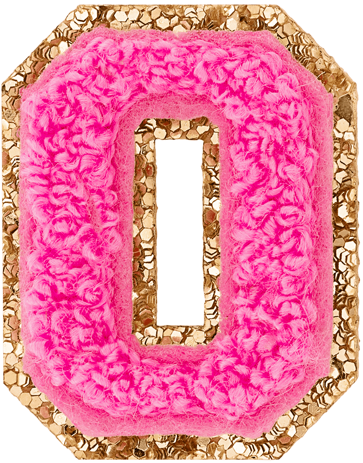 Bubblegum Mini Glitter Varsity Letter Patch