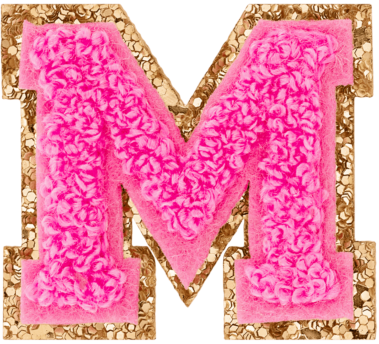 Bubblegum Mini Glitter Varsity Letter Patch