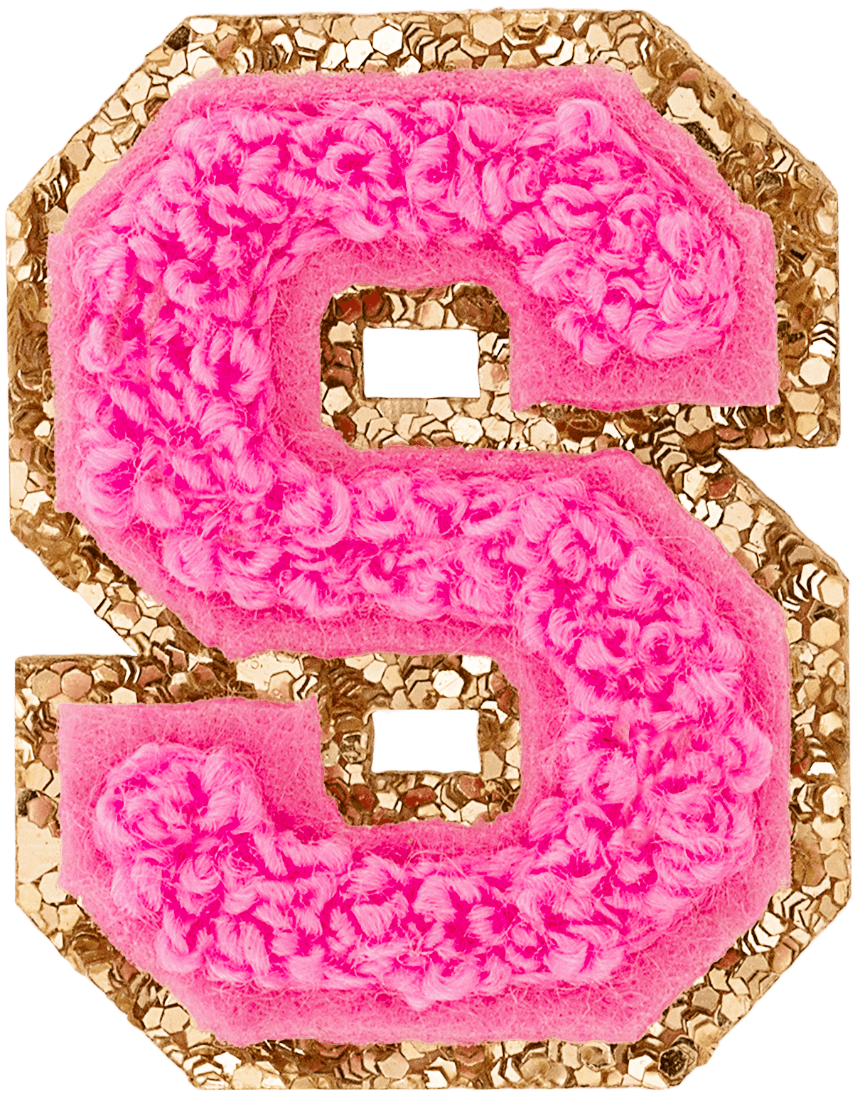 Bubblegum Mini Glitter Varsity Letter Patch