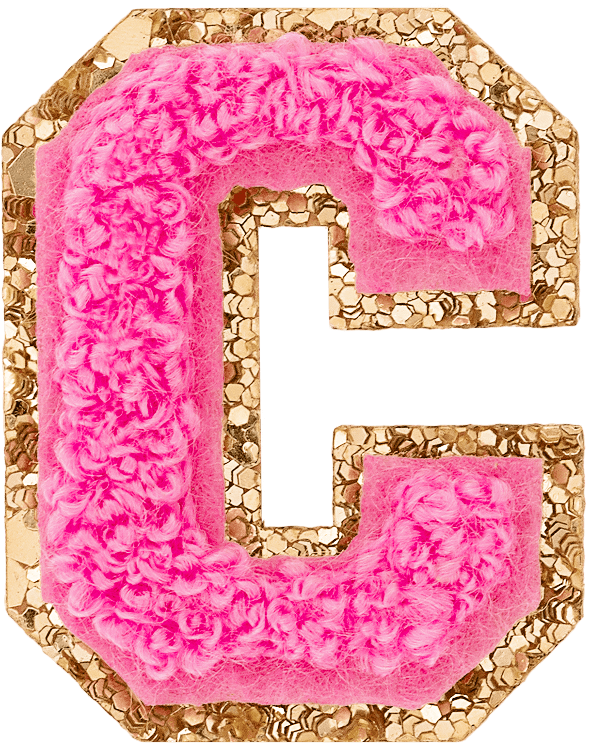 Bubblegum Mini Glitter Varsity Letter Patch