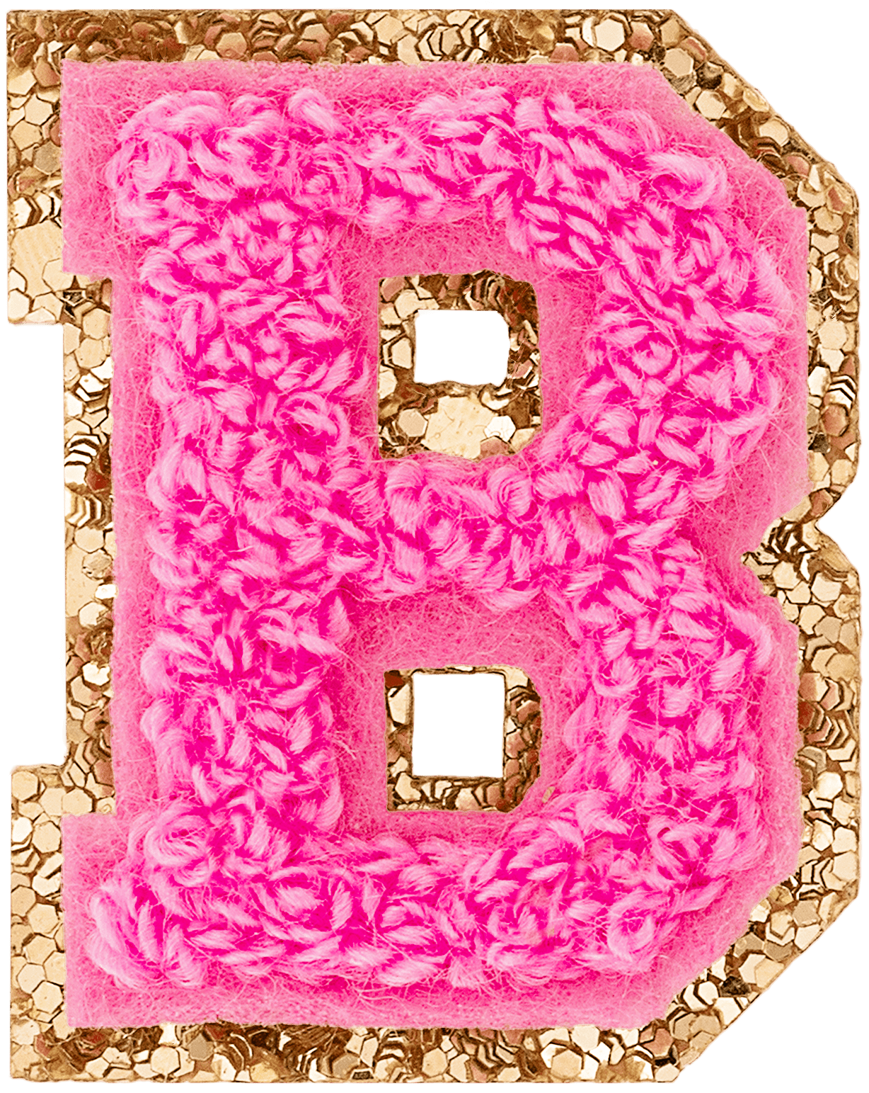 Bubblegum Mini Glitter Varsity Letter Patch