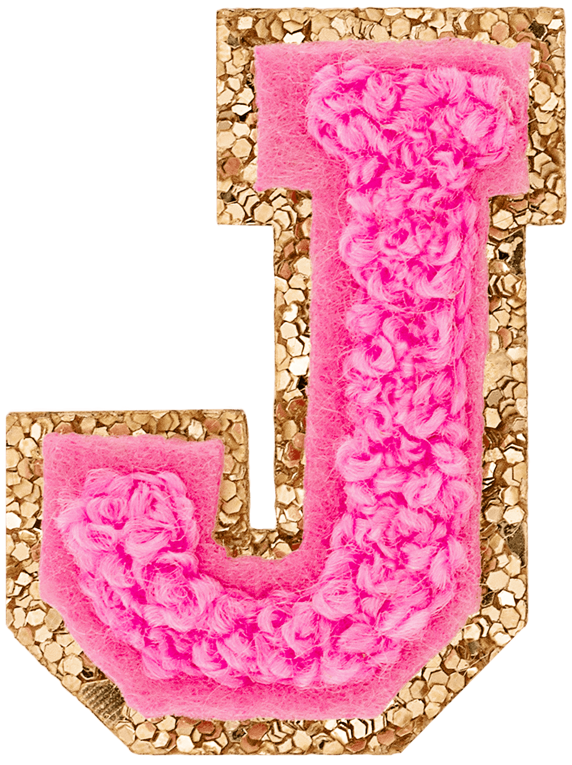 Bubblegum Mini Glitter Varsity Letter Patch