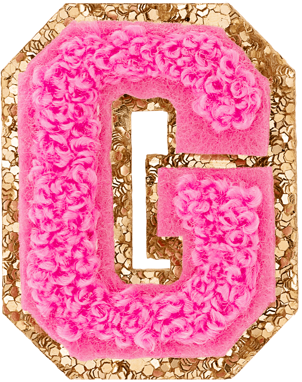 Bubblegum Mini Glitter Varsity Letter Patch