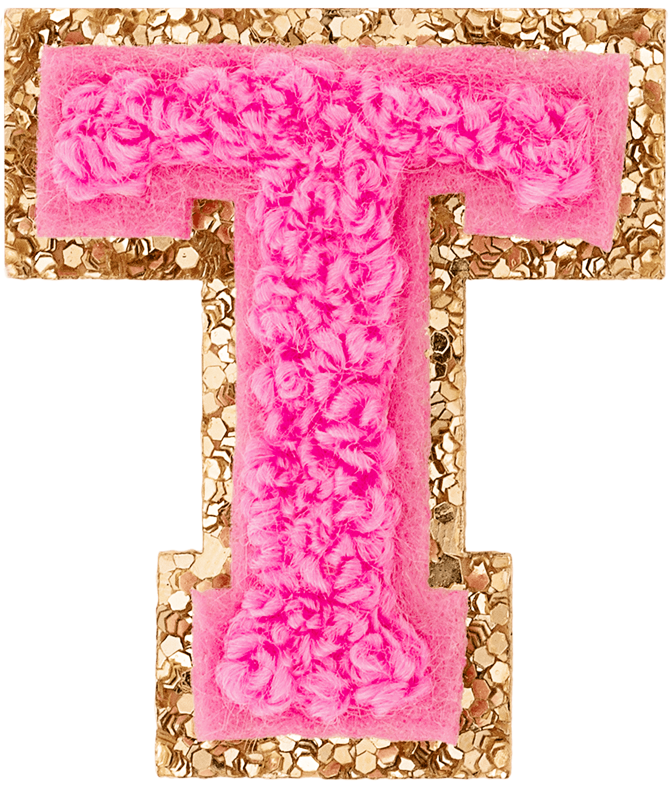 Bubblegum Mini Glitter Varsity Letter Patch