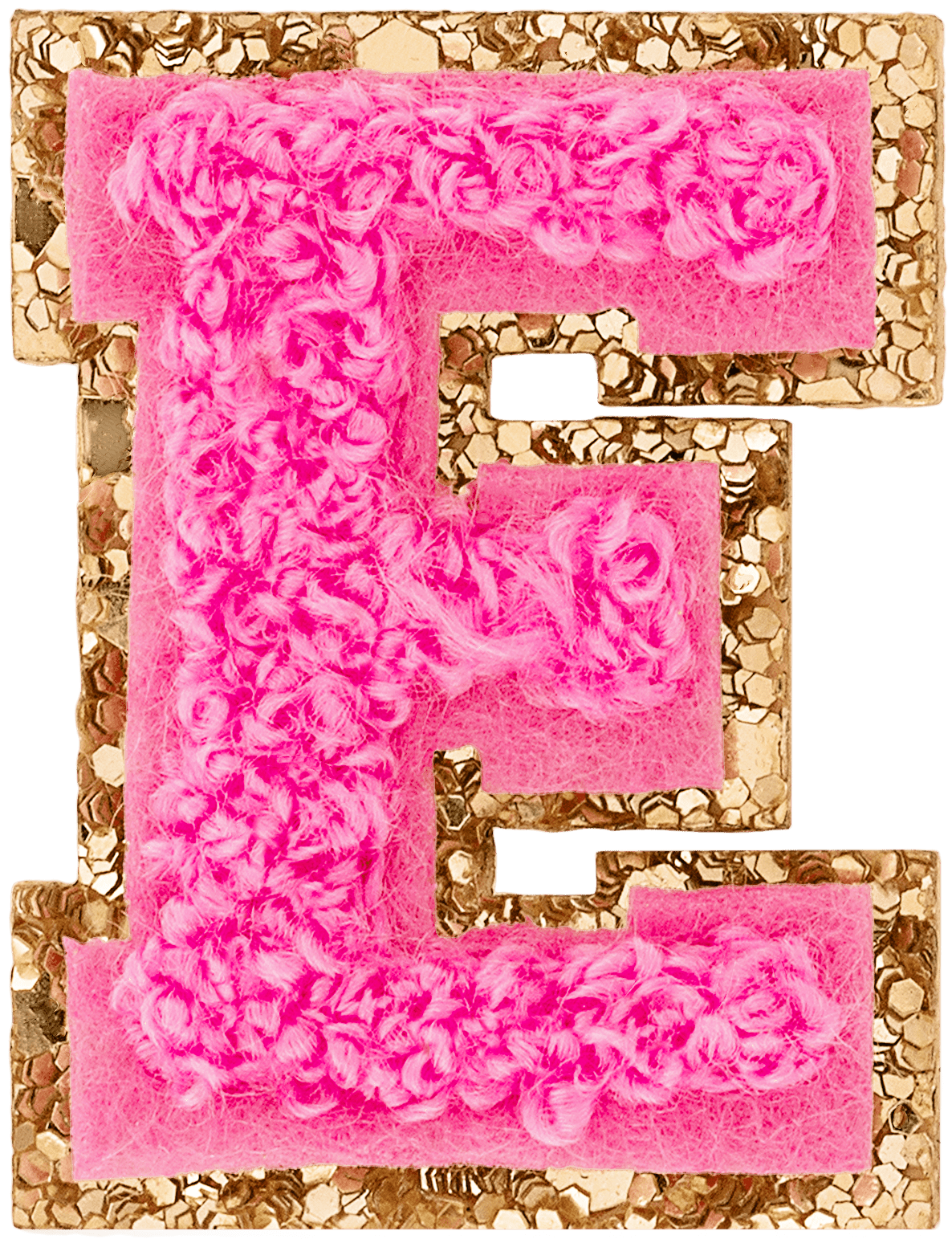 Bubblegum Mini Glitter Varsity Letter Patch