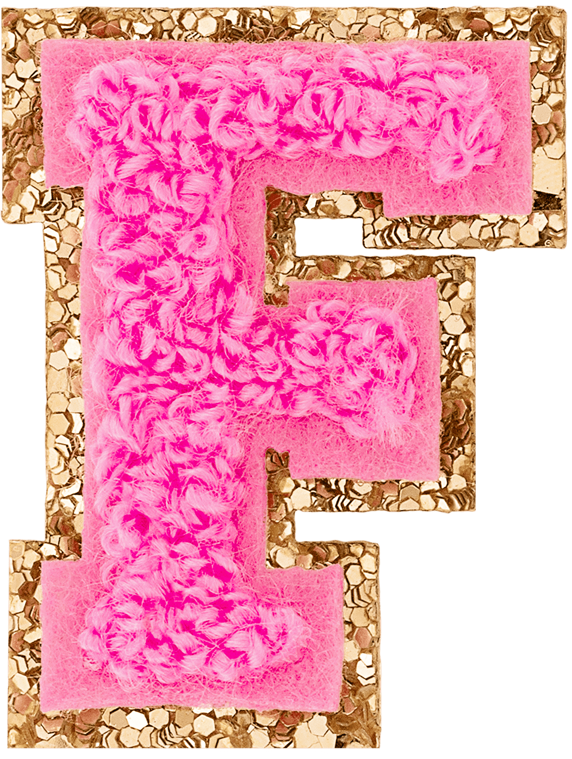 Bubblegum Mini Glitter Varsity Letter Patch