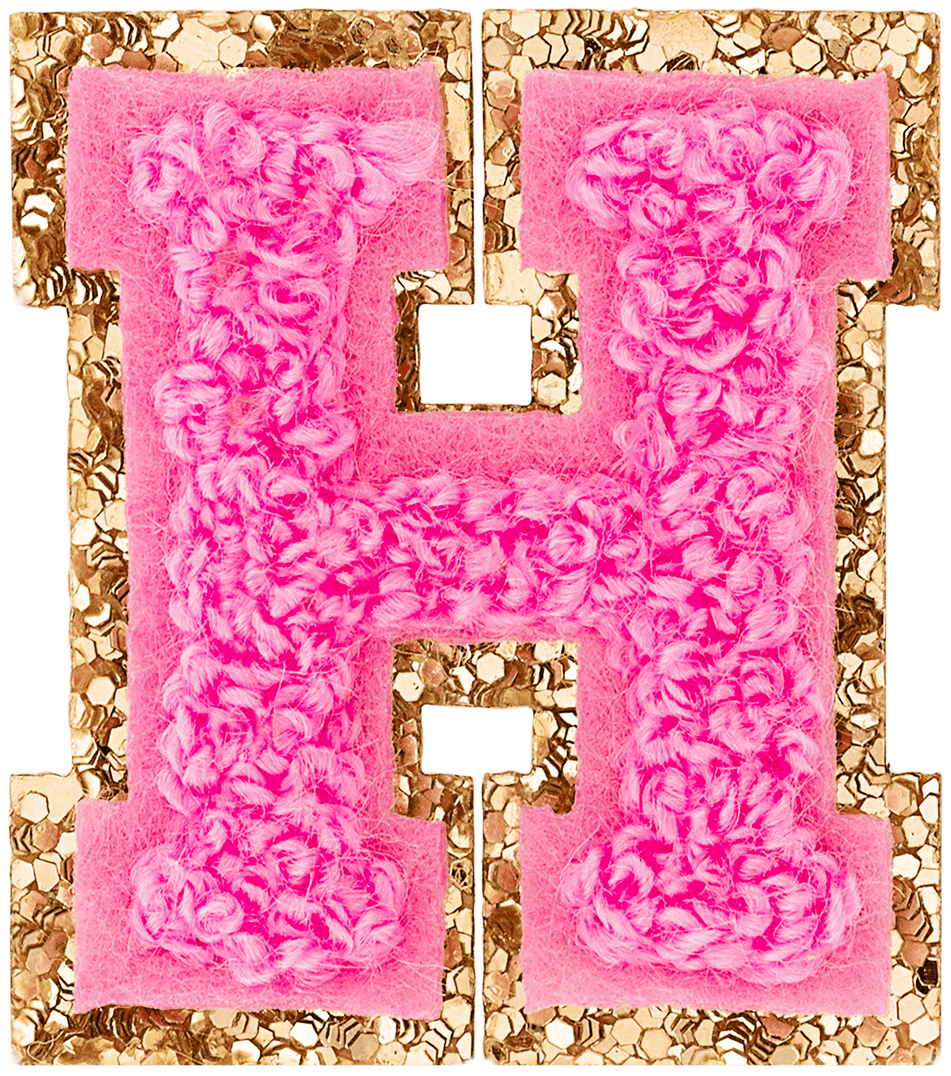 Bubblegum Mini Glitter Varsity Letter Patch