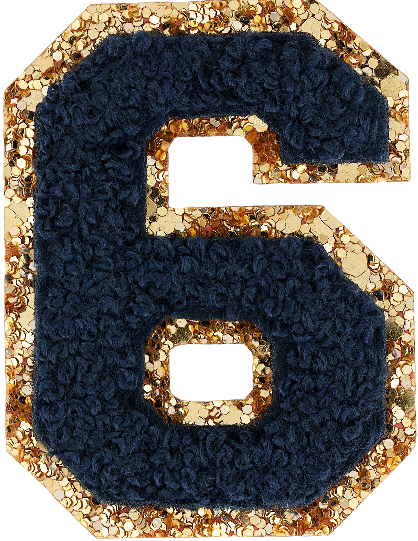 Sapphire Glitter Varsity Number Patch