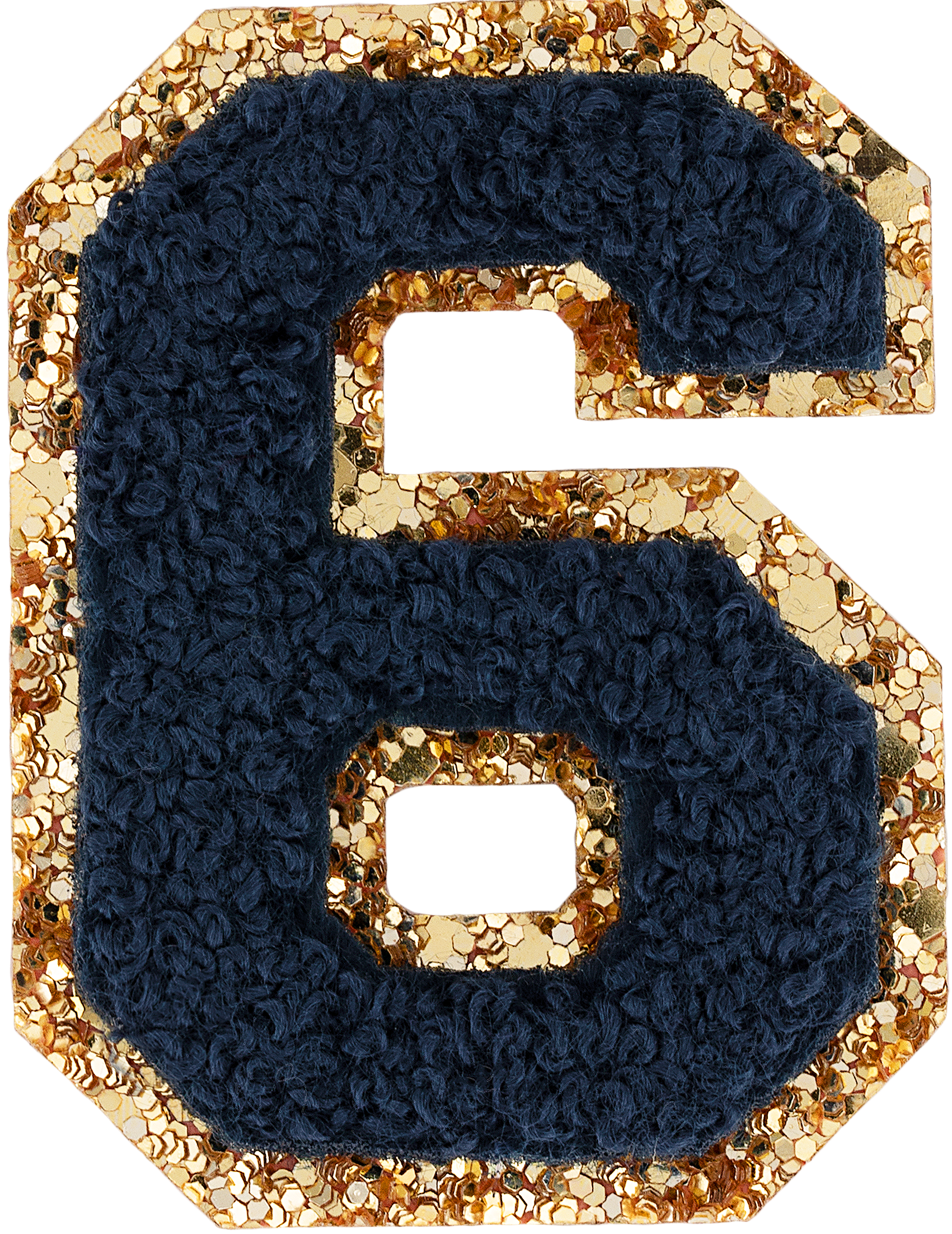 Sapphire Glitter Varsity Number Patch